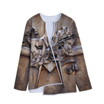 Freemasonry Emblem Print Long Sleeve Short Coat