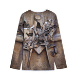 Freemasonry Emblem Print Long Sleeve Short Coat