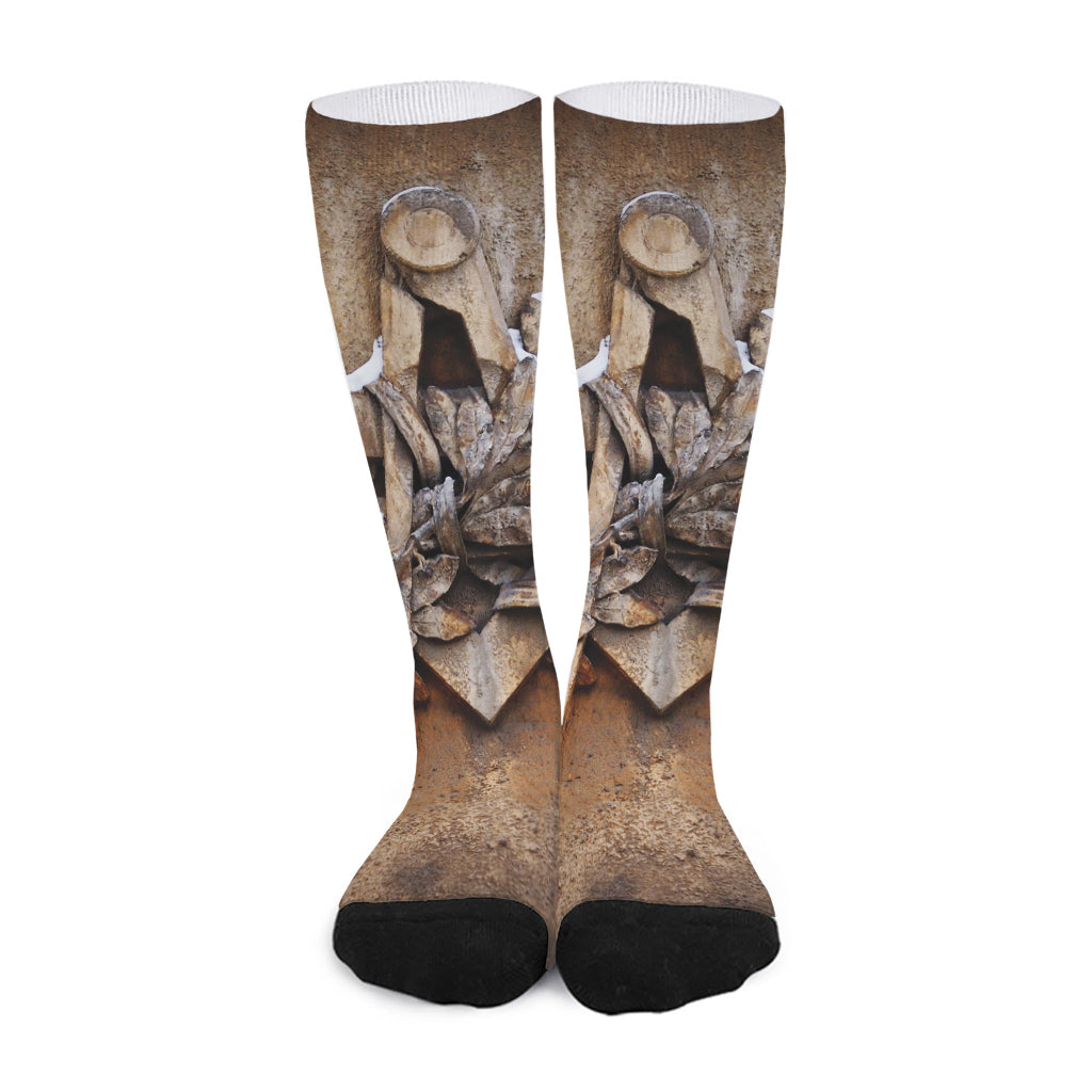 Freemasonry Emblem Print Long Socks