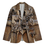 Freemasonry Emblem Print Men's Cotton Blazer