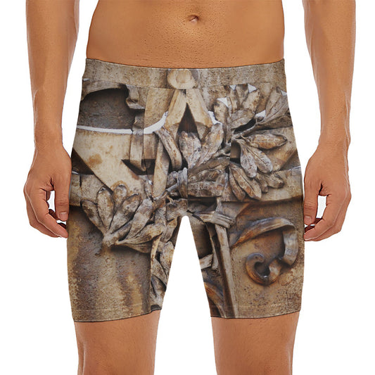 Freemasonry Emblem Print Men's Long Boxer Briefs