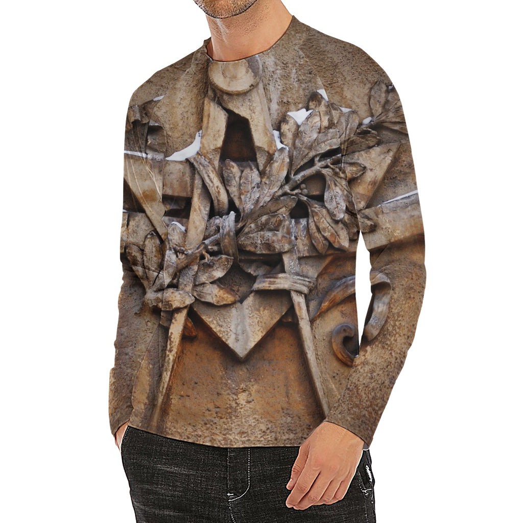 Freemasonry Emblem Print Men's Long Sleeve Rash Guard