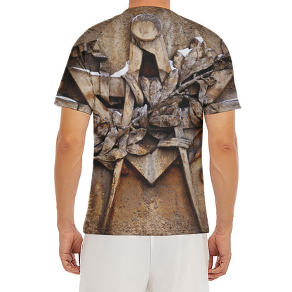 Freemasonry Emblem Print Men's Short Sleeve Rash Guard
