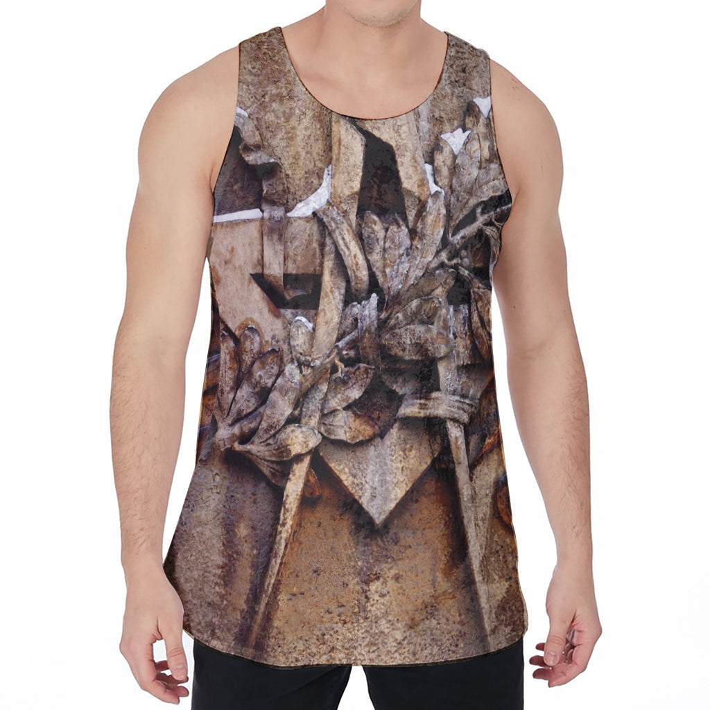 Freemasonry Emblem Print Men's Velvet Tank Top
