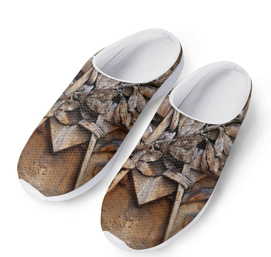 Freemasonry Emblem Print Mesh Casual Shoes
