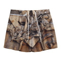 Freemasonry Emblem Print Mesh Shorts
