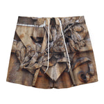 Freemasonry Emblem Print Mesh Shorts