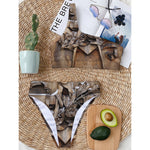 Freemasonry Emblem Print One Shoulder Bikini Top