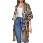 Freemasonry Emblem Print Open Front Beach Cover Up