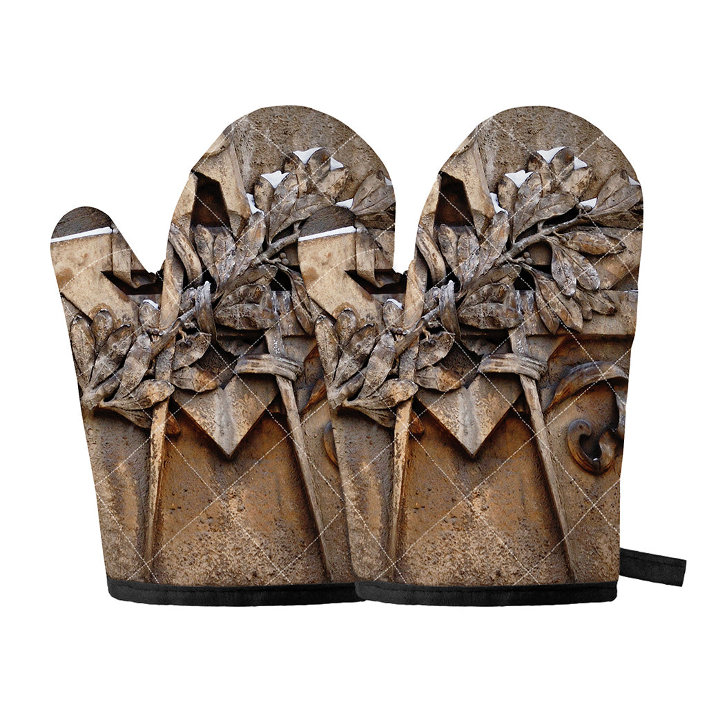 Freemasonry Emblem Print Oven Mitts