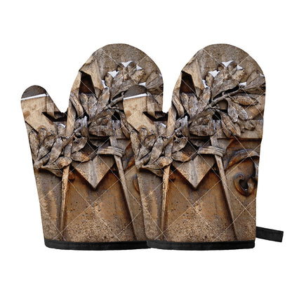 Freemasonry Emblem Print Oven Mitts