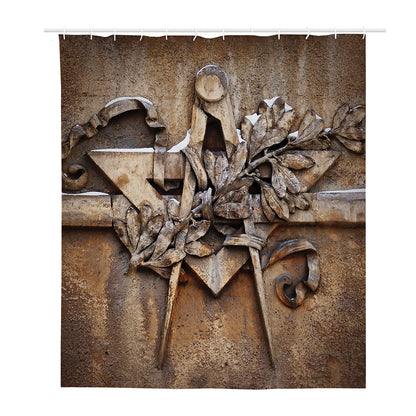 Freemasonry Emblem Print Polyester Shower Curtain