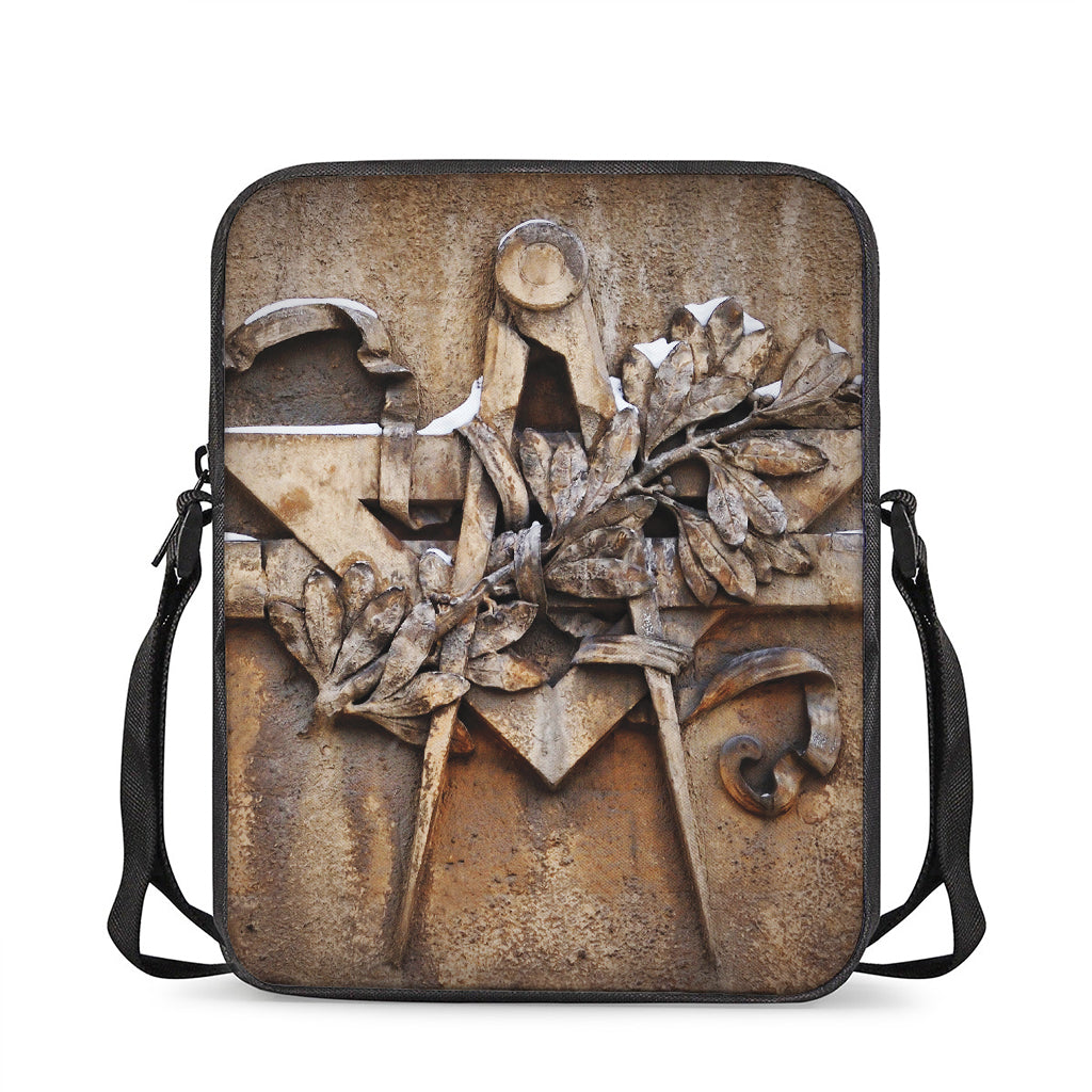 Freemasonry Emblem Print Rectangular Crossbody Bag