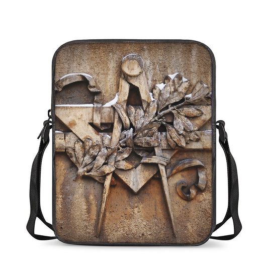 Freemasonry Emblem Print Rectangular Crossbody Bag