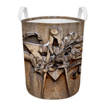 Freemasonry Emblem Print Round Laundry Basket