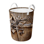 Freemasonry Emblem Print Round Laundry Basket