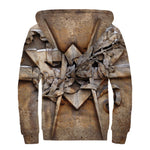 Freemasonry Emblem Print Sherpa Lined Zip Up Hoodie