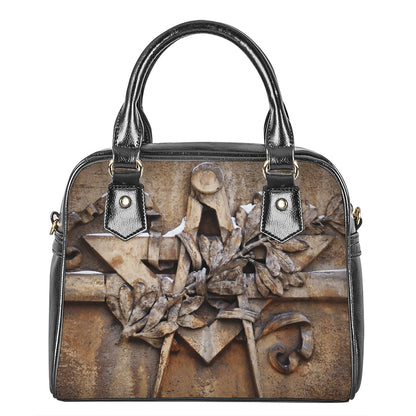 Freemasonry Emblem Print Shoulder Handbag