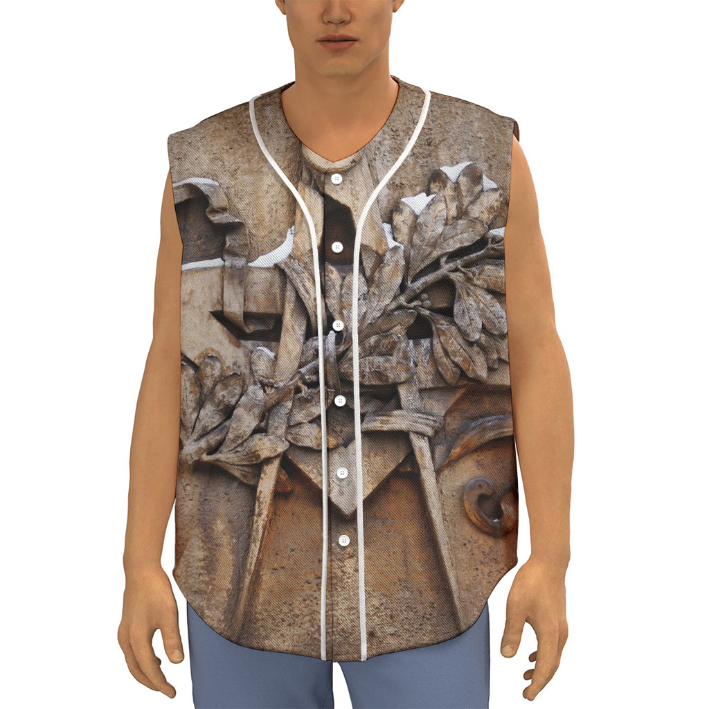 Freemasonry Emblem Print Sleeveless Baseball Jersey