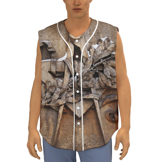 Freemasonry Emblem Print Sleeveless Baseball Jersey