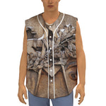 Freemasonry Emblem Print Sleeveless Baseball Jersey