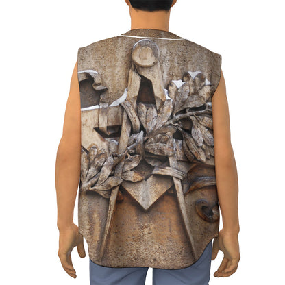 Freemasonry Emblem Print Sleeveless Baseball Jersey