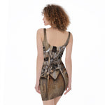 Freemasonry Emblem Print Sleeveless Bodycon Dress