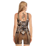 Freemasonry Emblem Print Sleeveless One Piece Swimsuit