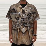 Freemasonry Emblem Print Textured Short Sleeve Shirt