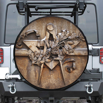 Freemasonry Emblem Print Tire Cover