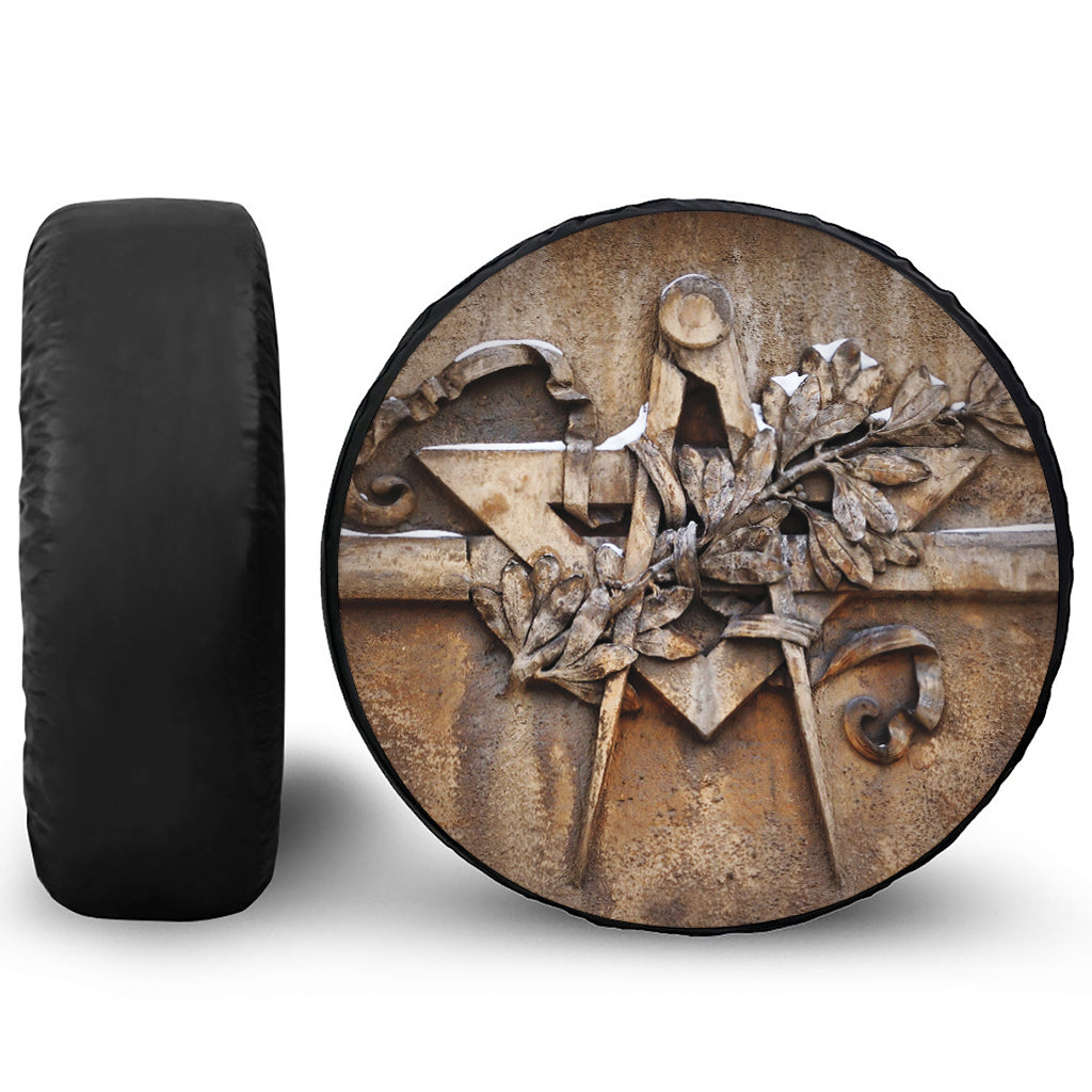 Freemasonry Emblem Print Tire Cover