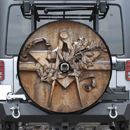 Freemasonry Emblem Print Tire Cover With Camera Hole
