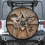 Freemasonry Emblem Print Tire Cover With Camera Hole