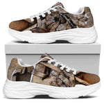 Freemasonry Emblem Print White Chunky Shoes