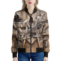 Freemasonry Emblem Print Women's Bomber Jacket