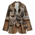 Freemasonry Emblem Print Women's Cotton Blazer