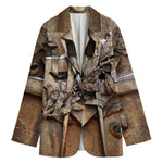 Freemasonry Emblem Print Women's Cotton Blazer