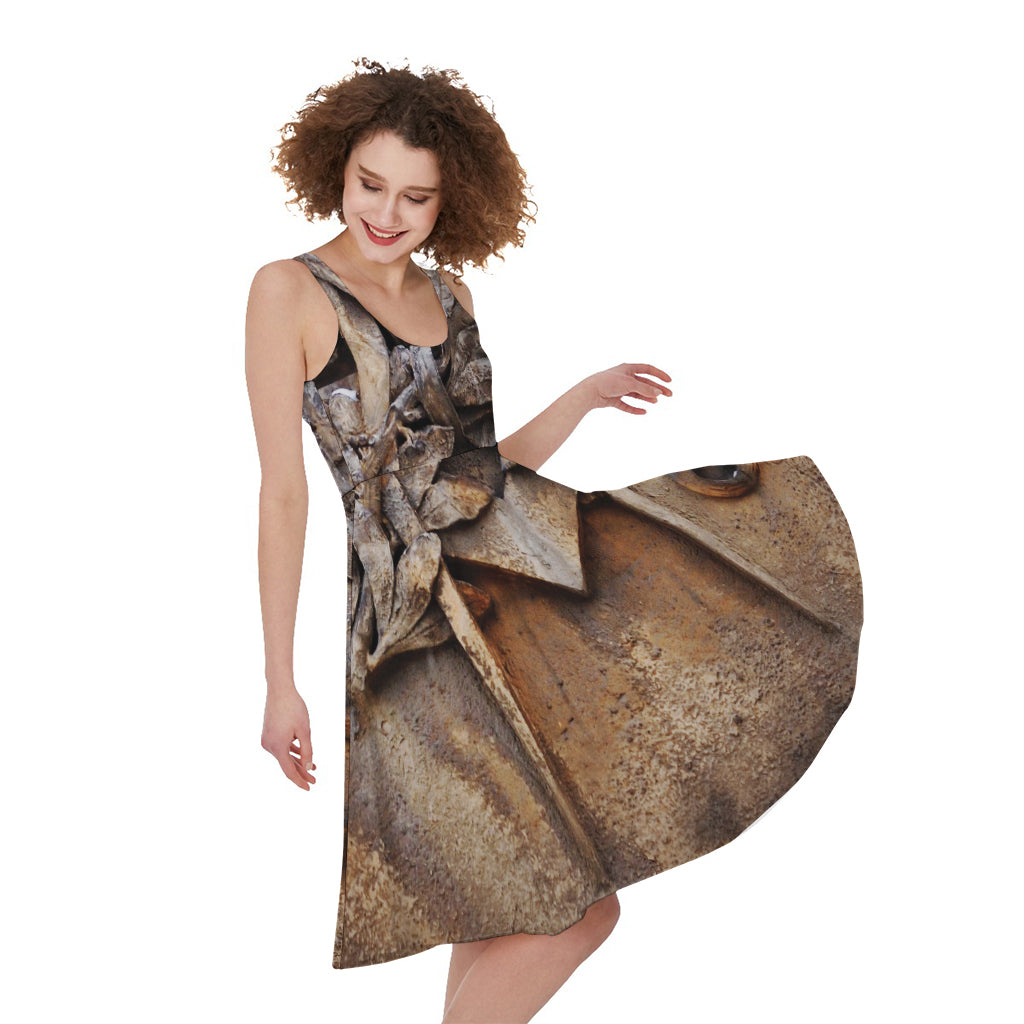 Freemasonry Emblem Print Women's Sleeveless Dress