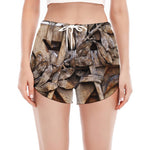 Freemasonry Emblem Print Women's Split Running Shorts