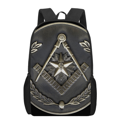 Freemasonry Medal Print 17 Inch Backpack