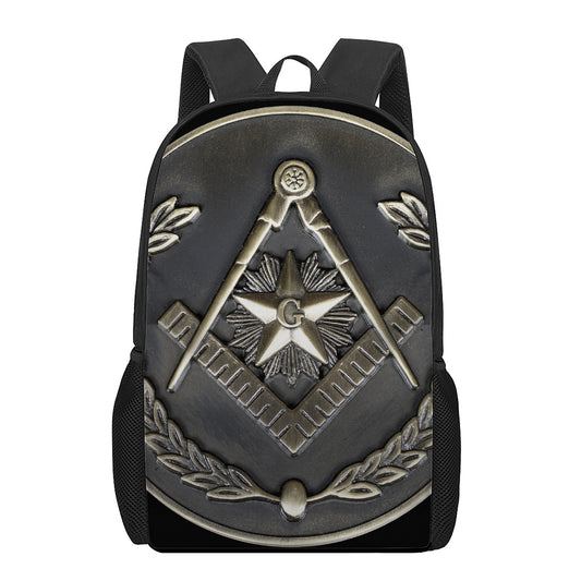 Freemasonry Medal Print 17 Inch Backpack