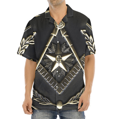 Freemasonry Medal Print Aloha Shirt