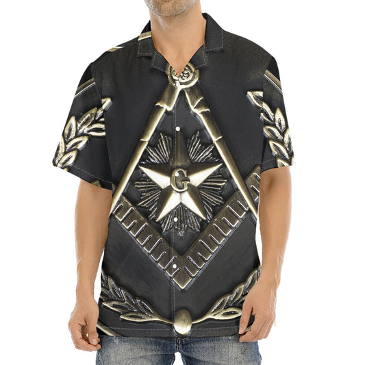 Freemasonry Medal Print Aloha Shirt