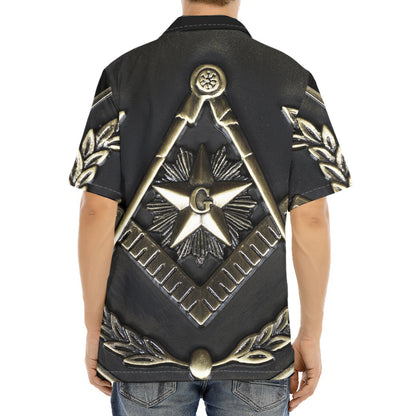 Freemasonry Medal Print Aloha Shirt