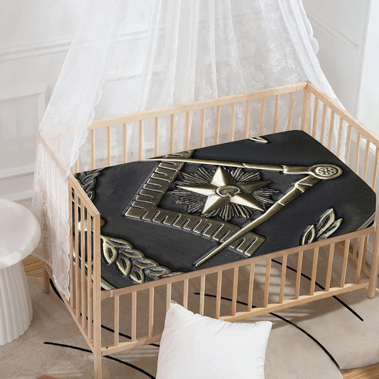 Freemasonry Medal Print Baby Crib Sheet
