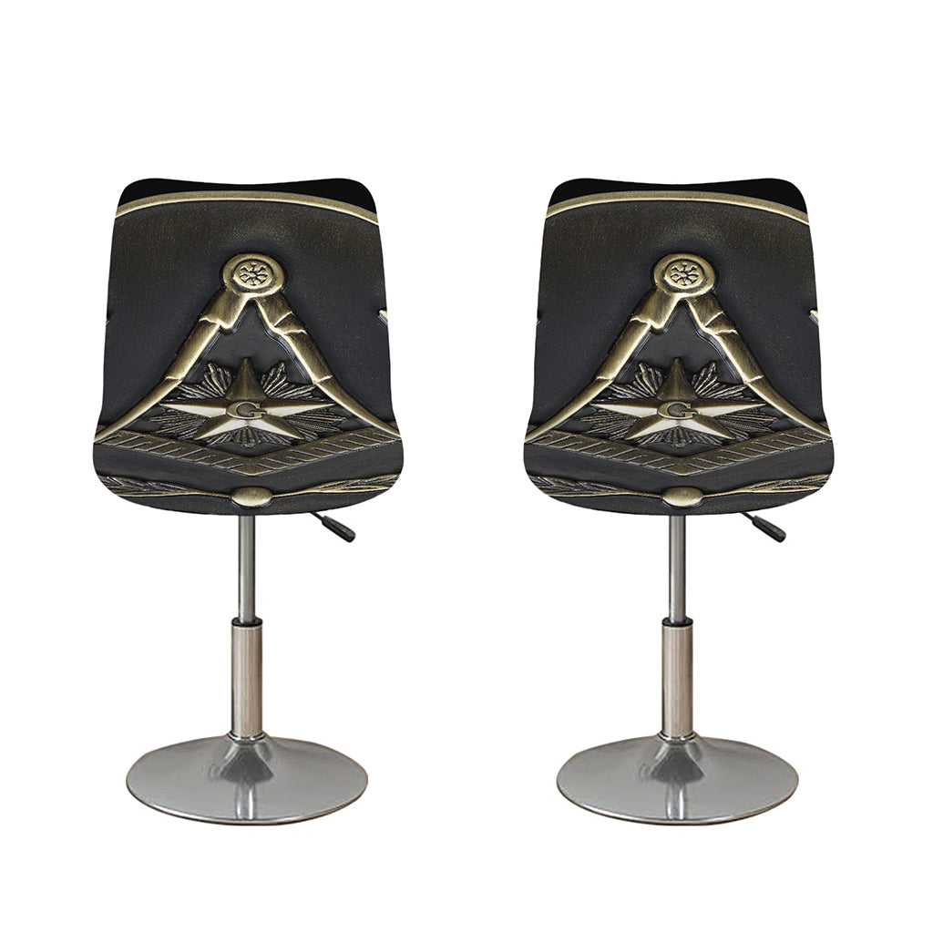 Freemasonry Medal Print Bar Stool Covers