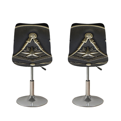 Freemasonry Medal Print Bar Stool Covers