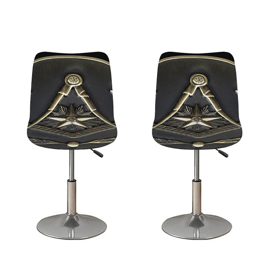 Freemasonry Medal Print Bar Stool Covers