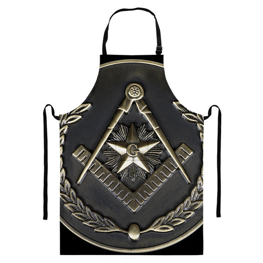 Freemasonry Medal Print Bib Apron With Pocket