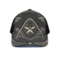 Freemasonry Medal Print Black Mesh Trucker Hat